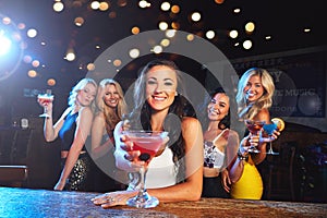 The ultimate girls night. young women partying in a nightclub.