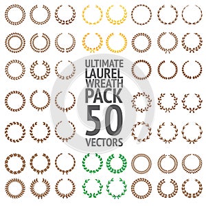 Ultimate Laurel Wreath Pack 50 Vectors