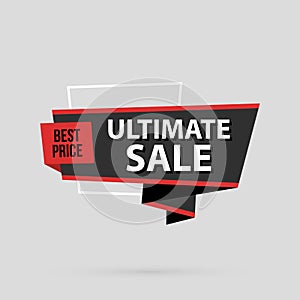 Ultimate sale banner template in flat origami style