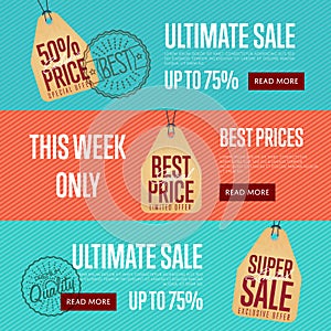 Ultimate sale discount banner set