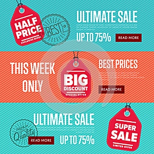 Ultimate sale discount banner set