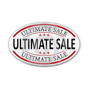 Ultimate Sale Oval sticker paper label vector o a white background