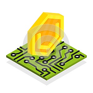 Ultimate secure cash cryptocurrency isometric isolated