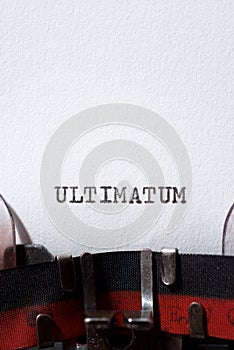 Ultimatum concept view photo