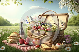 Ultra-Detail Beautiful Picnic Spring Season, popular or the most searched in stock photos