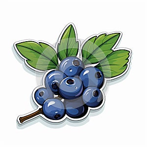 Ultra Detailed Blueberry Sticker With Organic Realism And Creative Commons Attribution