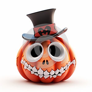 Ultra Detailed Cartoon Pumpkin Halloween Jackolantern 3d Render