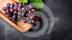 Ultra-detailed Grape Stock Photo On Dark Gray Stone Background