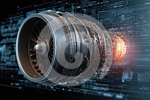 Ultra Detailed Jet Engine Digital Rendering