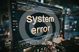 computer monitor displaying system error
