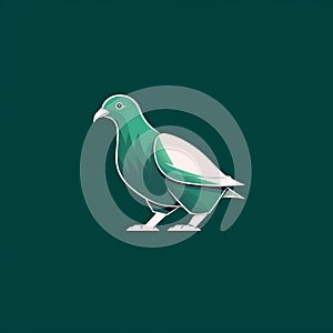 Ultra Detailed Pigeon Logo Design With Green Background