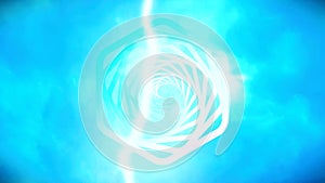 Ultra HD 4K Abstract Spiral shape with modern blue pink gradient on black background looping video with blue lightning strom or th