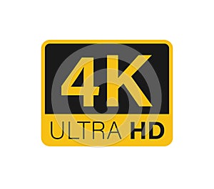 Ultra hd and 4k symbol, 4k uhd tv sign of high definition monitor display resolution standart.