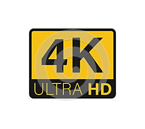 Ultra hd and 4k symbol, 4k uhd tv sign of high definition monitor display resolution standart.