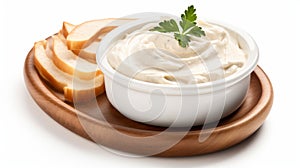 Ultra Hd French Onion Dip: Realistic Rendering Of Delicious Dip On White Background