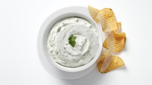 Ultra Hd Image Of Salted Ranch Dip On White Background photo
