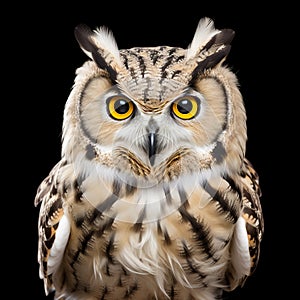 Ultra Hd Owl On Black Background: Flora Borsi Style