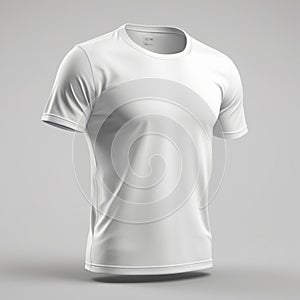 Ultra HD Quality 3D Rendered White T-Shirt Mockup Detailed HDR Imagery on White Background