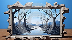 Ultra Hd Realistic Surreal Conservancy Background Painting By Magritte