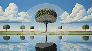 Ultra Hd Realistic Surreal Conservancy Painting By Magritte