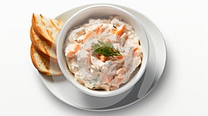 Ultra Hd Smoked Salmon Dip On White Background