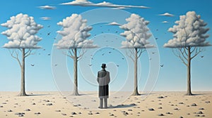 Ultra Hd Surreal Conservationist Background Realistic Painting By Magritte