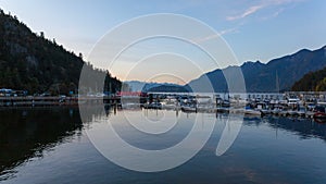 Ultra High Definition UHD 4k Time Lapse Movie of Moving Clouds with Water Reflection at Sunset in Horseshoe Bay BC 4096x2304