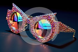 ultra luxuty glam fashion woman glasses illustration generative ai