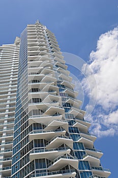 Ultra modern rental apartment towers in downtown Miami,Florida