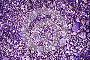 Ultra purple Pebble surface, stone texture or rock backdrop, ground background