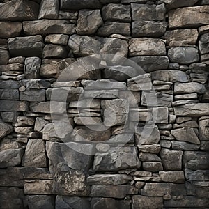 Ultra Realistic 3d Rendered Stone Wall With Primitivist Elements