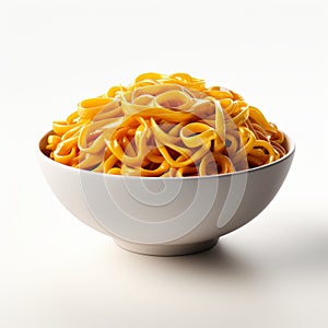 Ultra Realistic 4k Noodles: Hyper-detailed Rendering On White Background