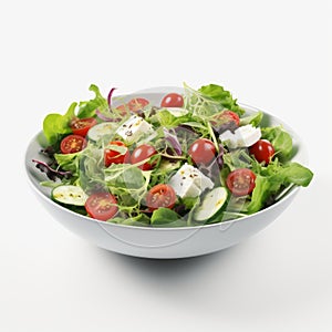 Ultra Realistic 4k Salad Bowl With Fresh Tomatoes And Green Salad