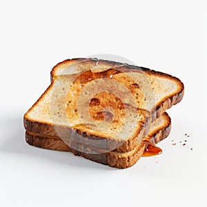 Ultra Realistic 4k Toast On White Background - Photo-realistic Rendering