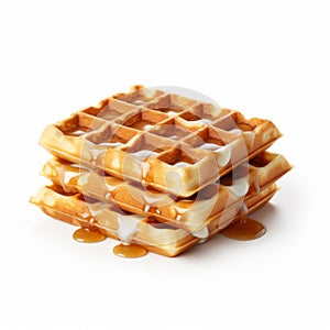 Ultra Realistic 4k Waffles With Maple Syrup And Fresh Cream