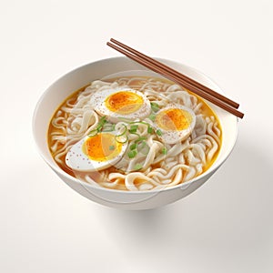 Ultra Realistic 8k Ramen Soup With Eggs In A Bowl