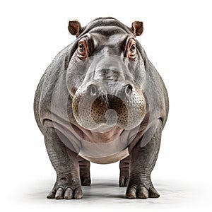 Ultra-realistic Hippopotamus Photo On White Background