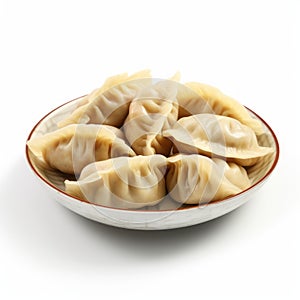 Ultra Realistic 4k Yaki Dumplings On White Background photo
