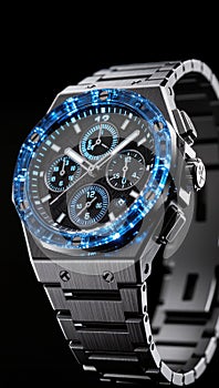 Sapphire Crystal Luxury Wristwatch Macro Photography