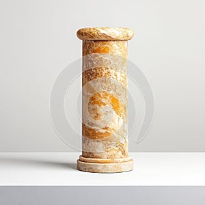 Ultra Realistic Marble Pillar Viewed from the Front