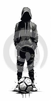 Ultra Realistic Soccer Player In Dripping Paint Hoodie