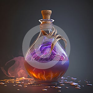 ultra realistic soggy mystical potion close up