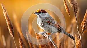Colorful Bird On Brown Background: A Stunning Sunray-inspired Artwork photo