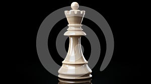 Ultra Realistic White Chess King On Black Background