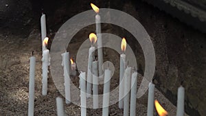 Ultra slow motion - Candles that burn for workship at church