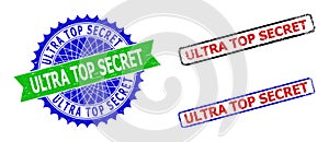 ULTRA TOP SECRET Rosette and Rectangle Bicolor Watermarks with Scratched Textures