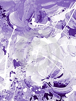 Ultra Violet abstract flowers, hand painted background, texture painting