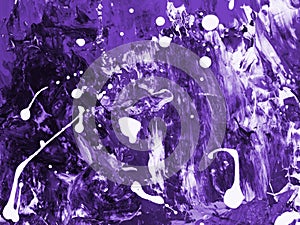 Ultra Violet abstract hand painted background.