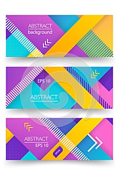 Ultra violet vector abstract banner with linear design background and diagonal stripe. Concept art. Halftone design