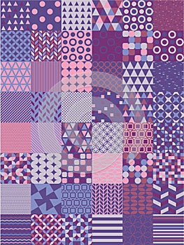 Ultra Violet Vector Seamless Pattern Set